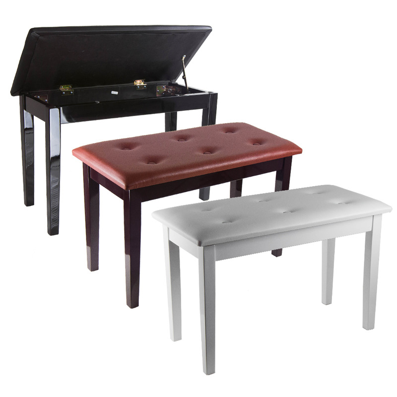 튼튼한 원목 수납식 유광 2인용 디지털피아노 의자 전자 키보드